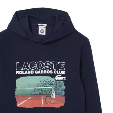 Sweat à capuche Lacoste Roland Garros Club Bleu marine