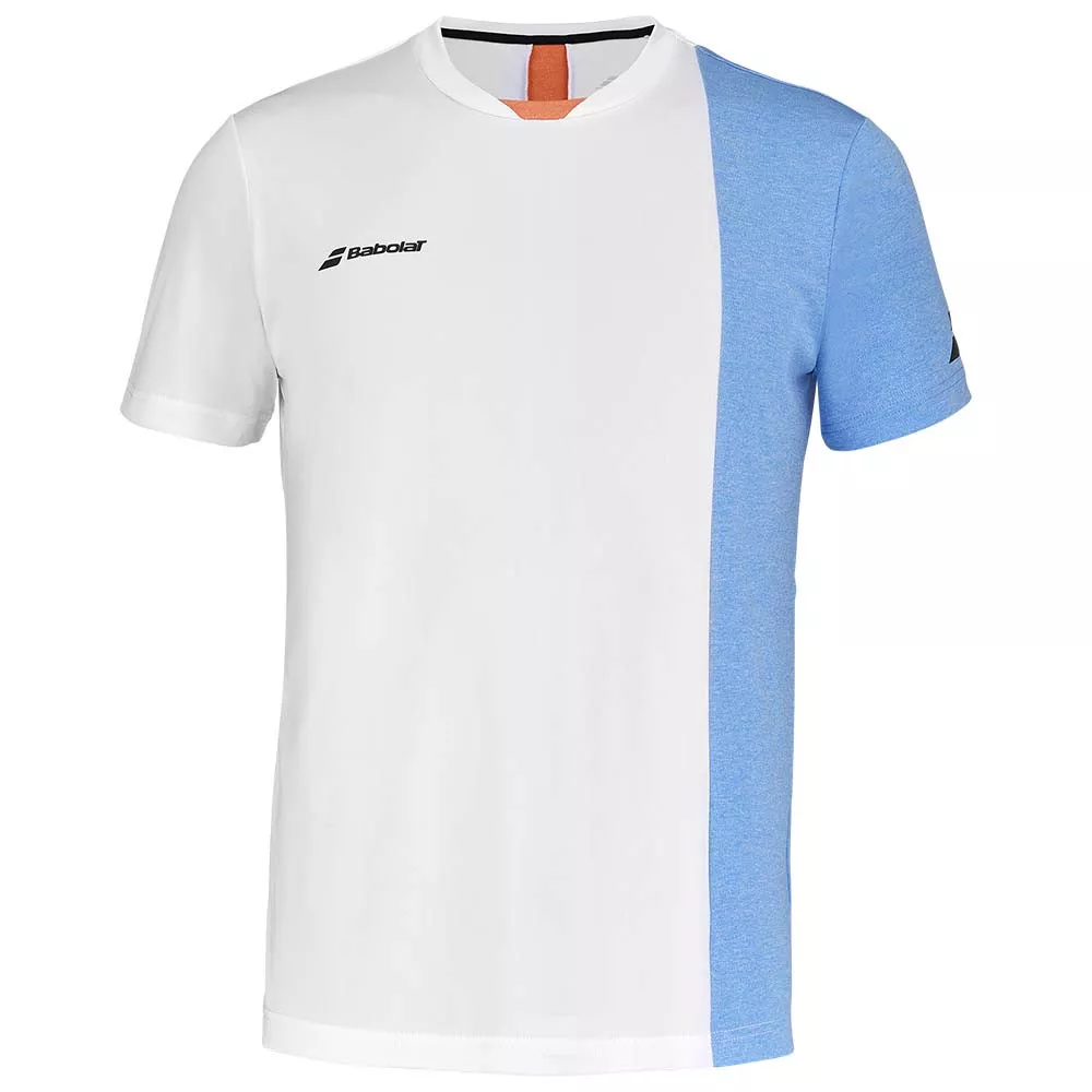 T-Shirt Babolat Play Crew Neck Junior Blanc / Bleu