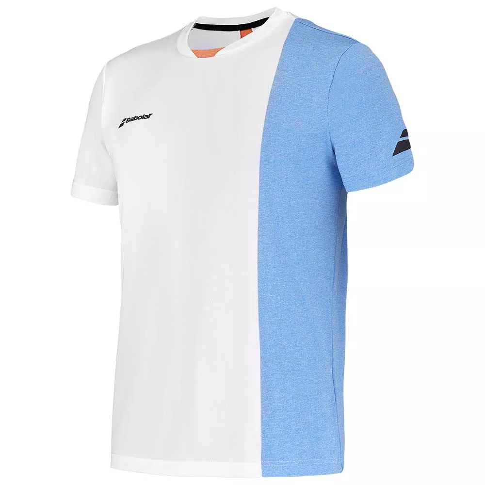 T-Shirt Babolat Play Crew Neck Junior Blanc / Bleu
