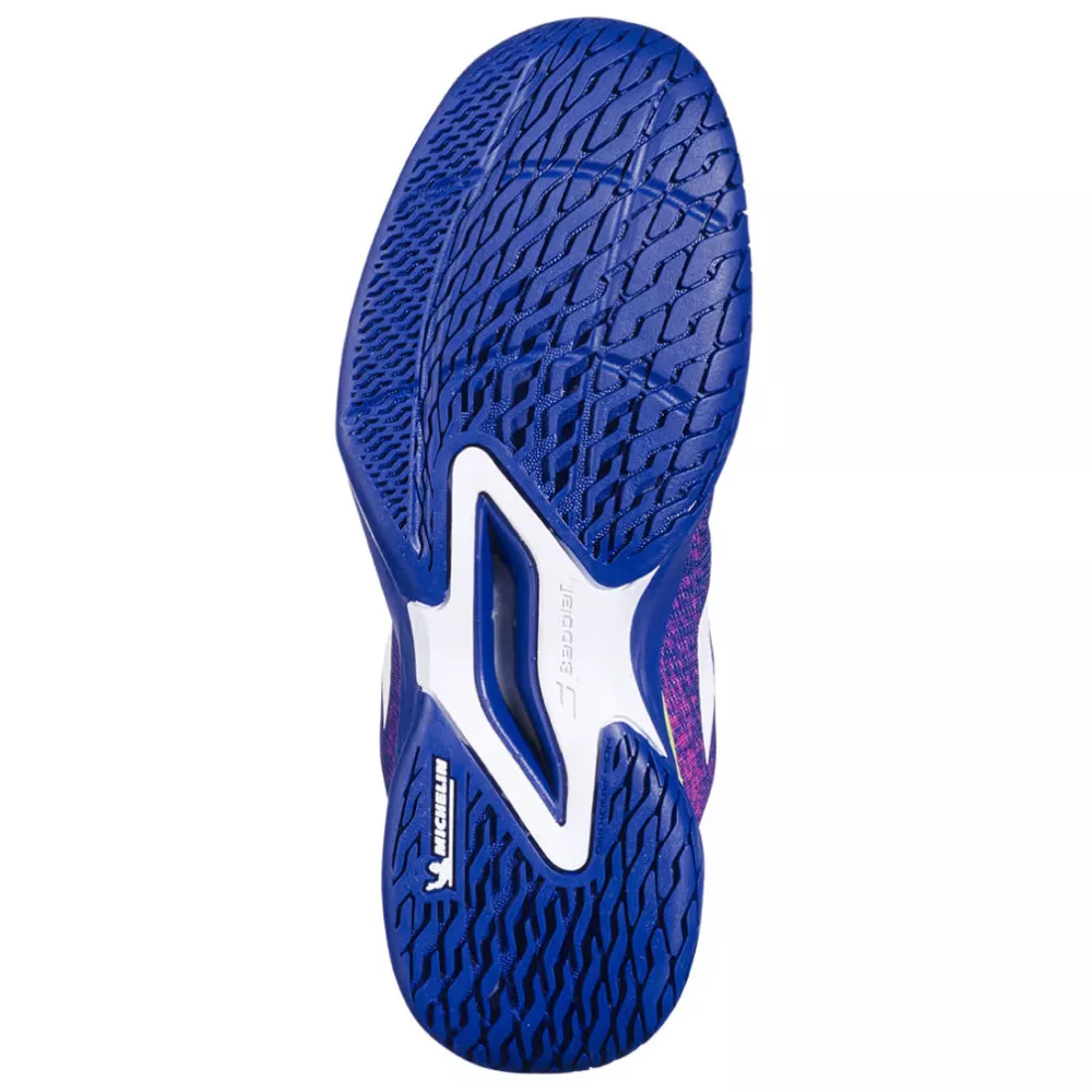 Chaussures Babolat Jet Mach 3 All Court Junior Bleu marine / Vert