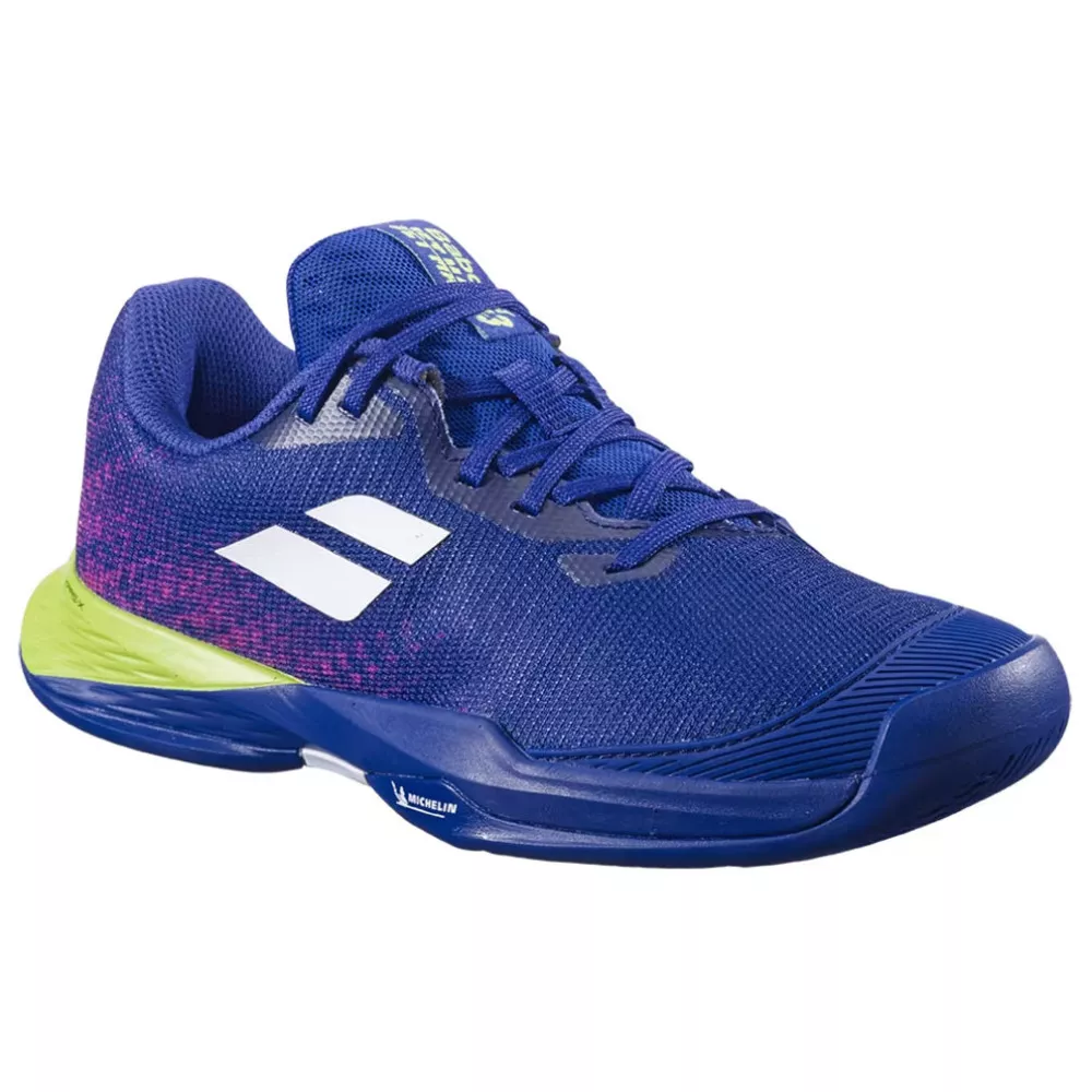 Chaussures Babolat Jet Mach 3 All Court Junior Bleu marine / Vert