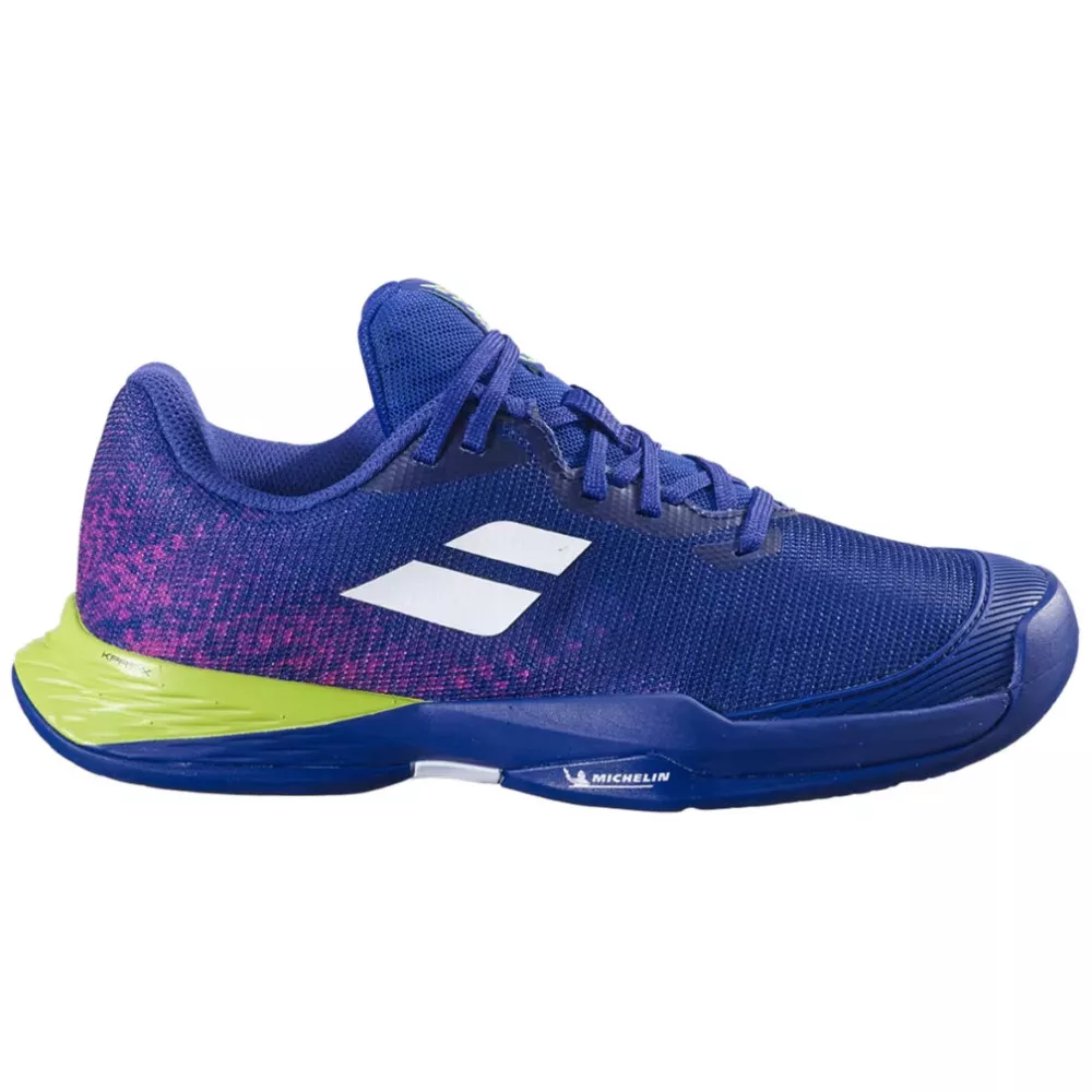 Chaussures Babolat Jet Mach 3 All Court Junior Bleu marine / Vert