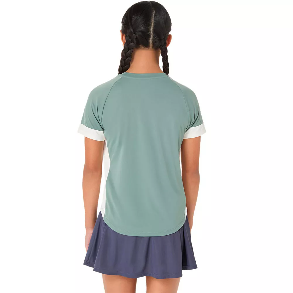 T-Shirt Asics Fille Vert Gris / Crème