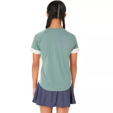 T-Shirt Asics Fille Vert Gris / Crème