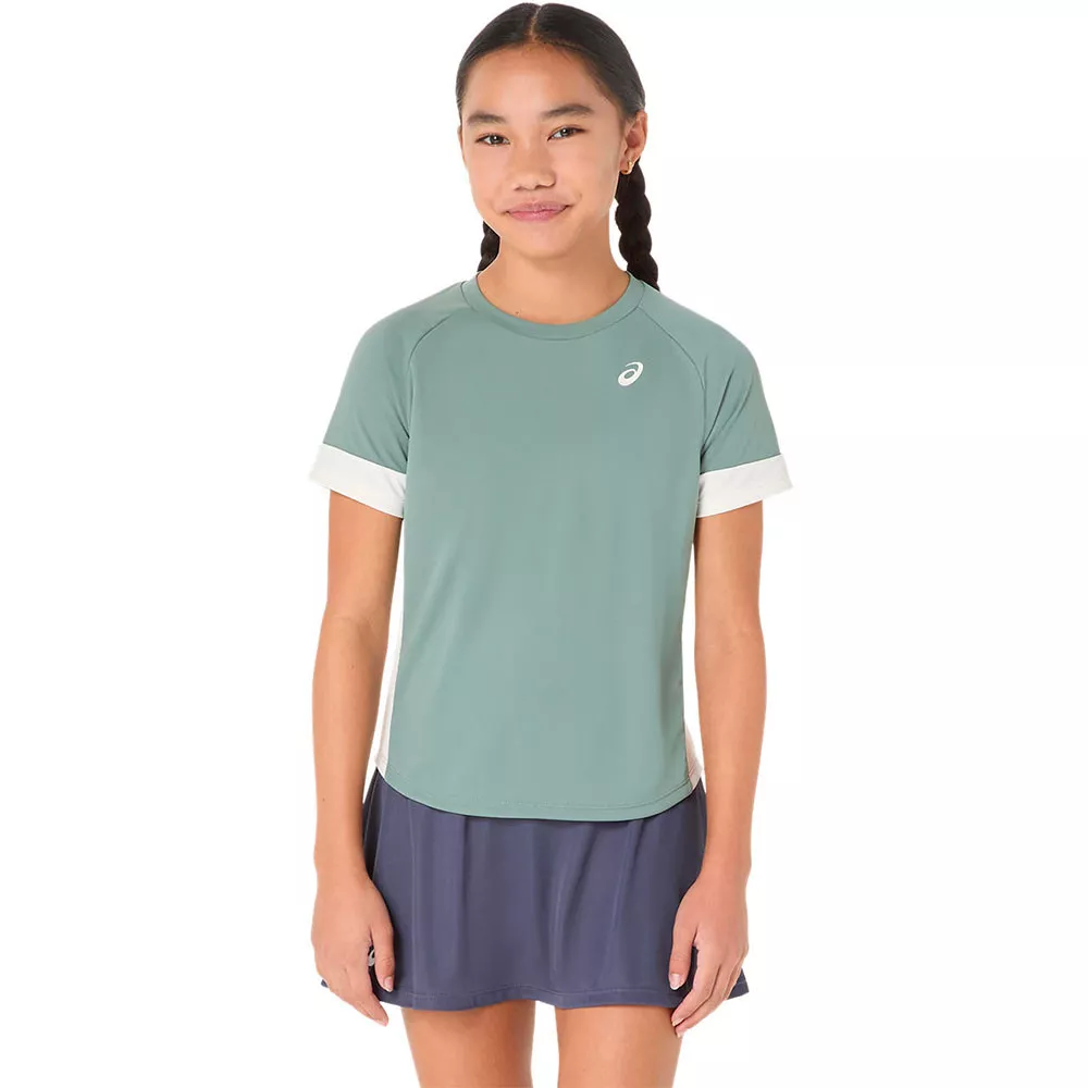 T-Shirt Asics Fille Vert Gris / Crème