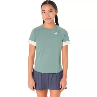 T-Shirt Asics Fille Vert Gris / Crème