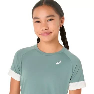 T-Shirt Asics Fille Vert Gris / Crème