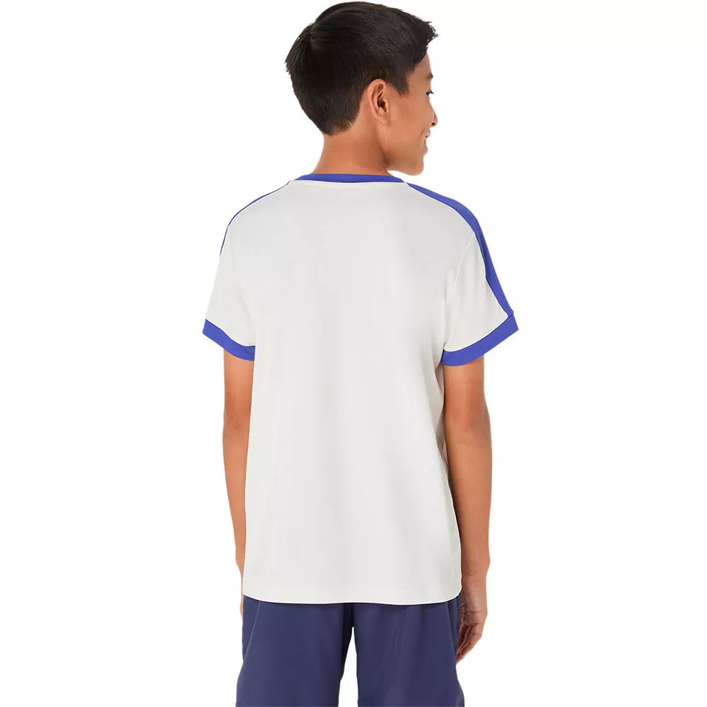 T-Shirt Asics Jongens Crème / Blauw