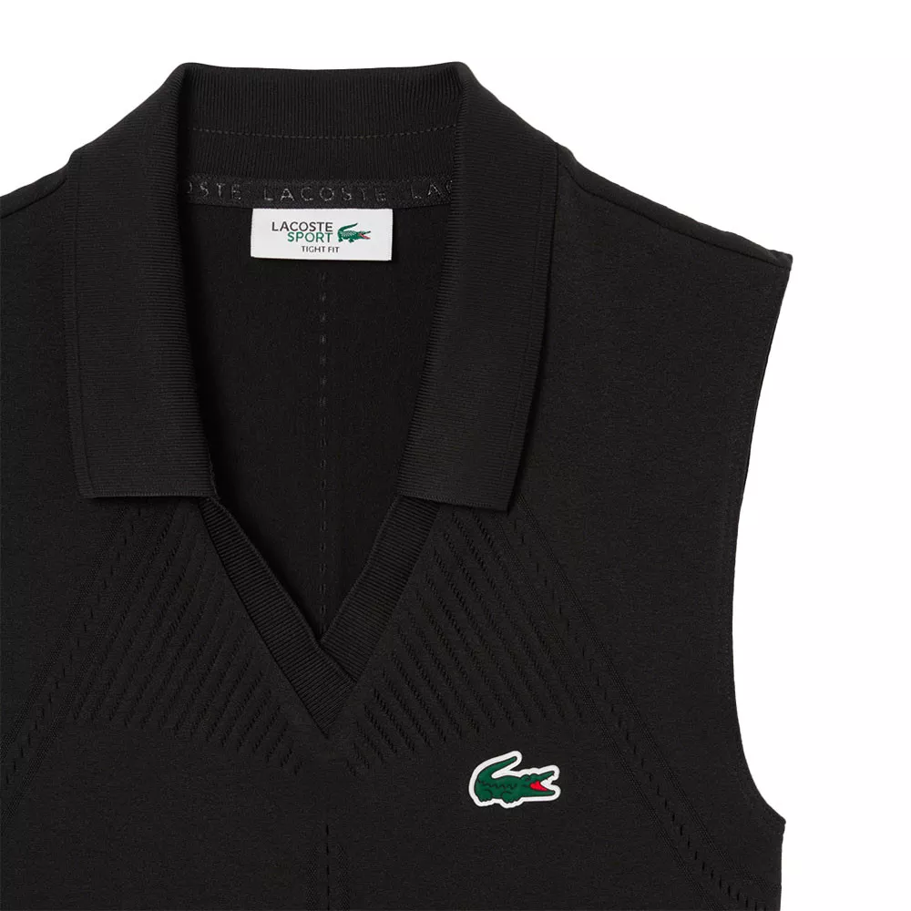 Polo Lacoste Femme Sans Manche Noir