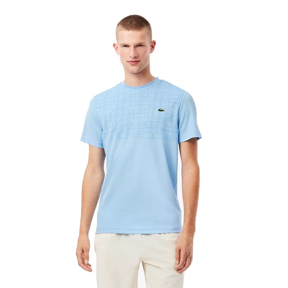 T-shirt Lacoste Tennis Novak Djokovic Ultra Dry Imprimé Bleu clair