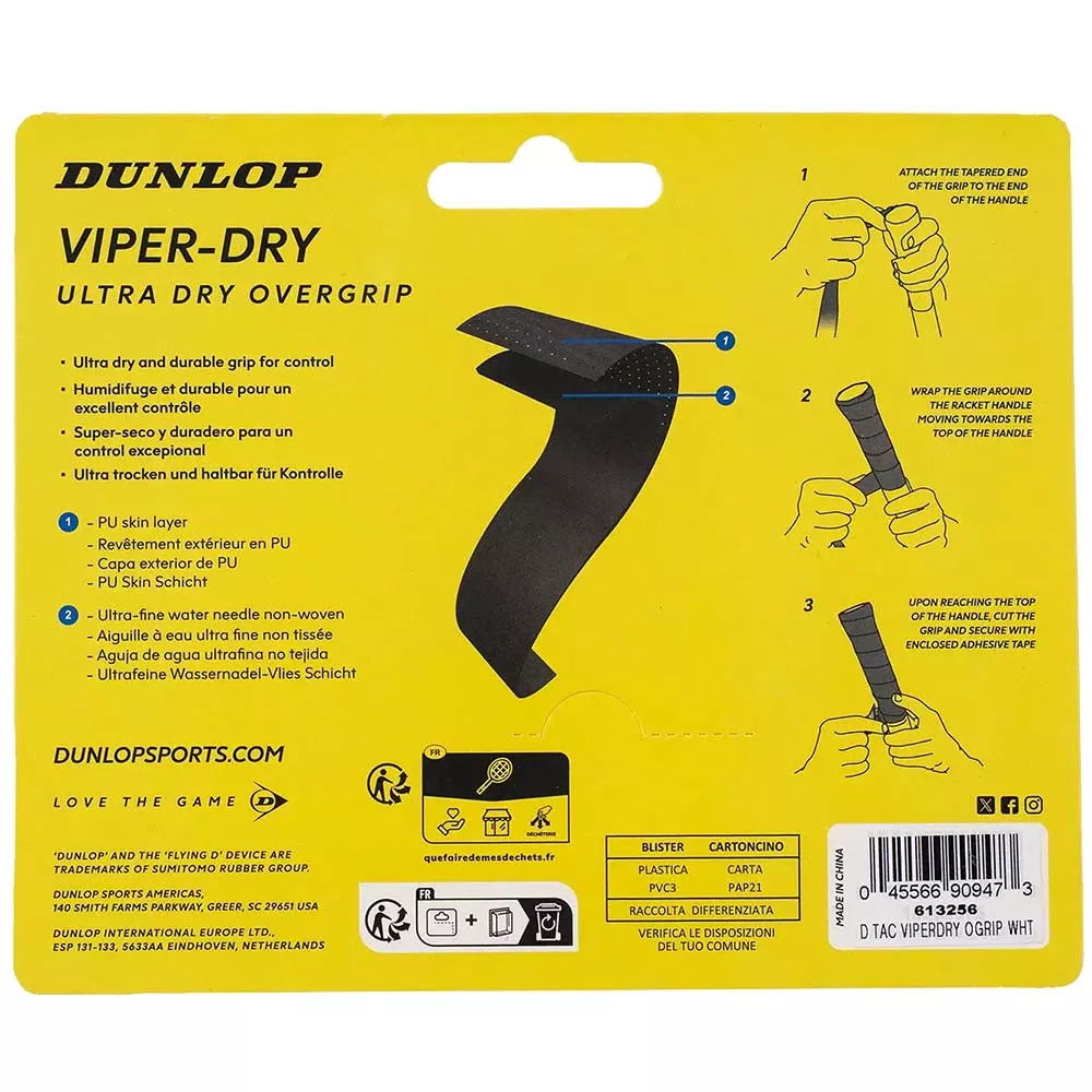 Dunlop Viper-Dry Wit Overgrips x 3