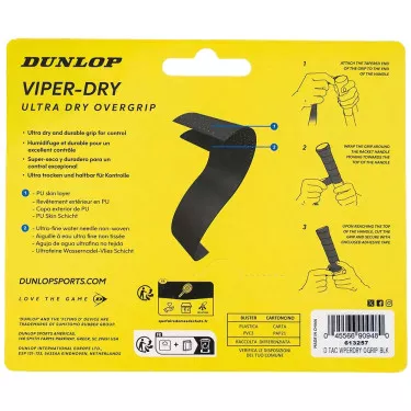 Dunlop Viper-Dry Zwart Overgrips x 3