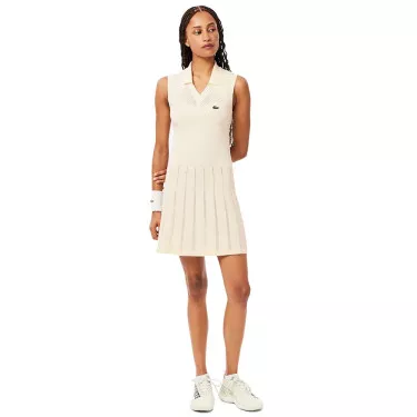 Robe Lacoste Tennis Strech Femme Beige