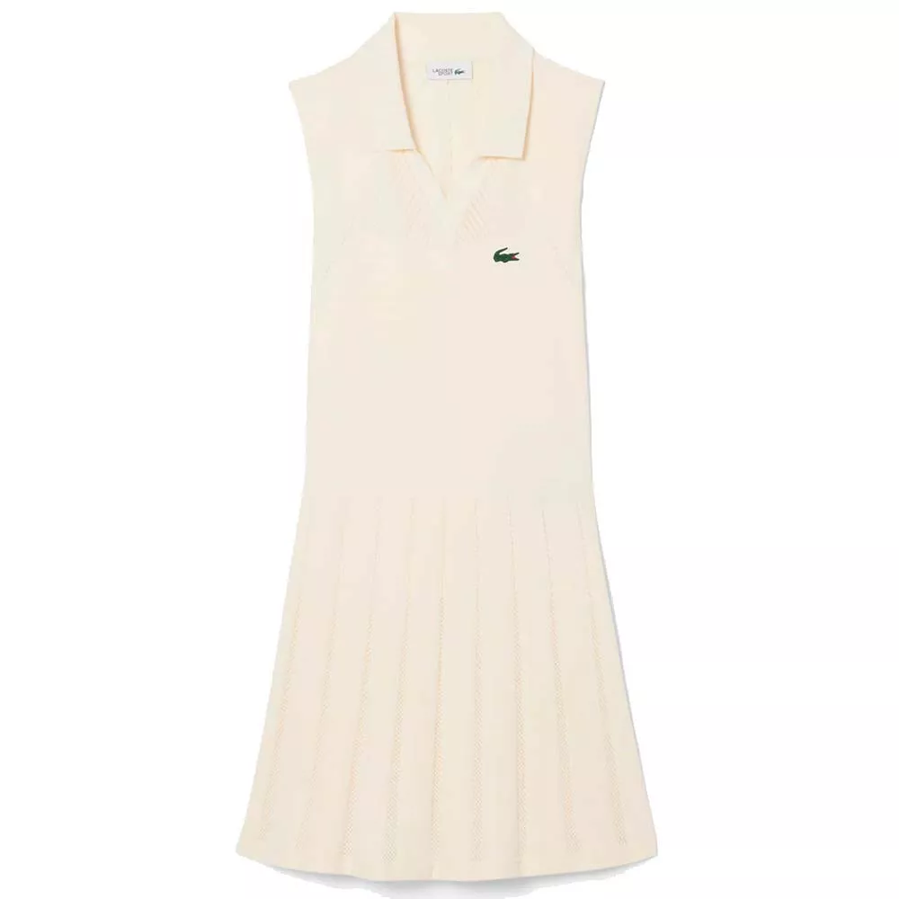 Robe Lacoste Tennis Strech Femme Beige
