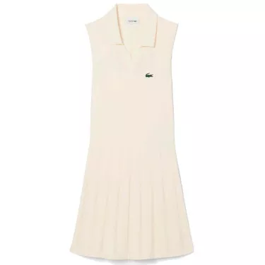 Robe Lacoste Tennis Strech Femme Beige
