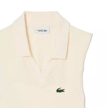 Robe Lacoste Tennis Strech Femme Beige