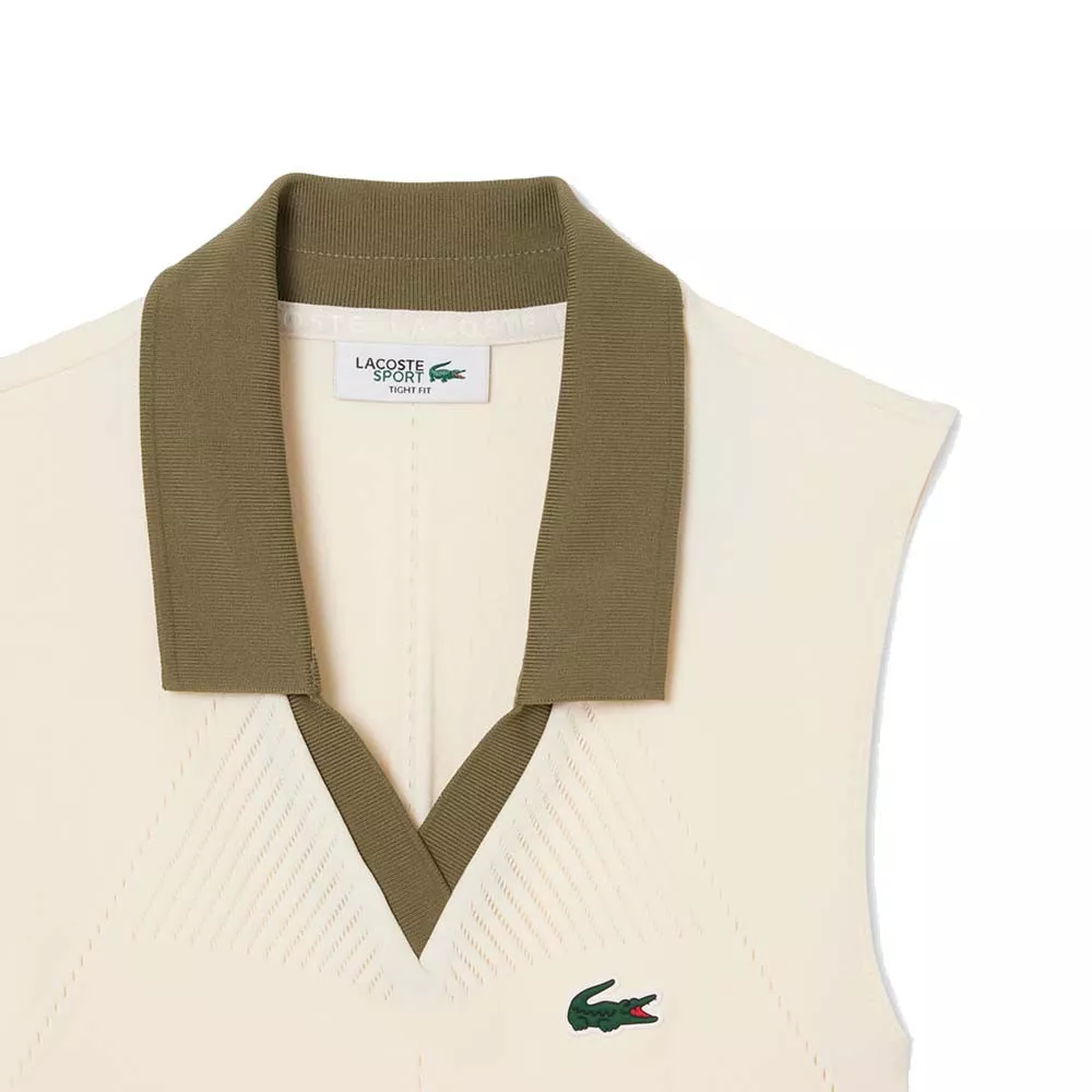 Polo Lacoste Femme Sans Manche Beige