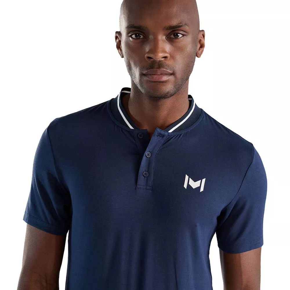 Polo Mouratoglou Mandarin Collar Bleu marine