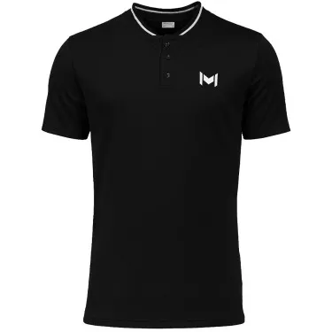 Mouratoglou Mandarin Collar Polo Zwart