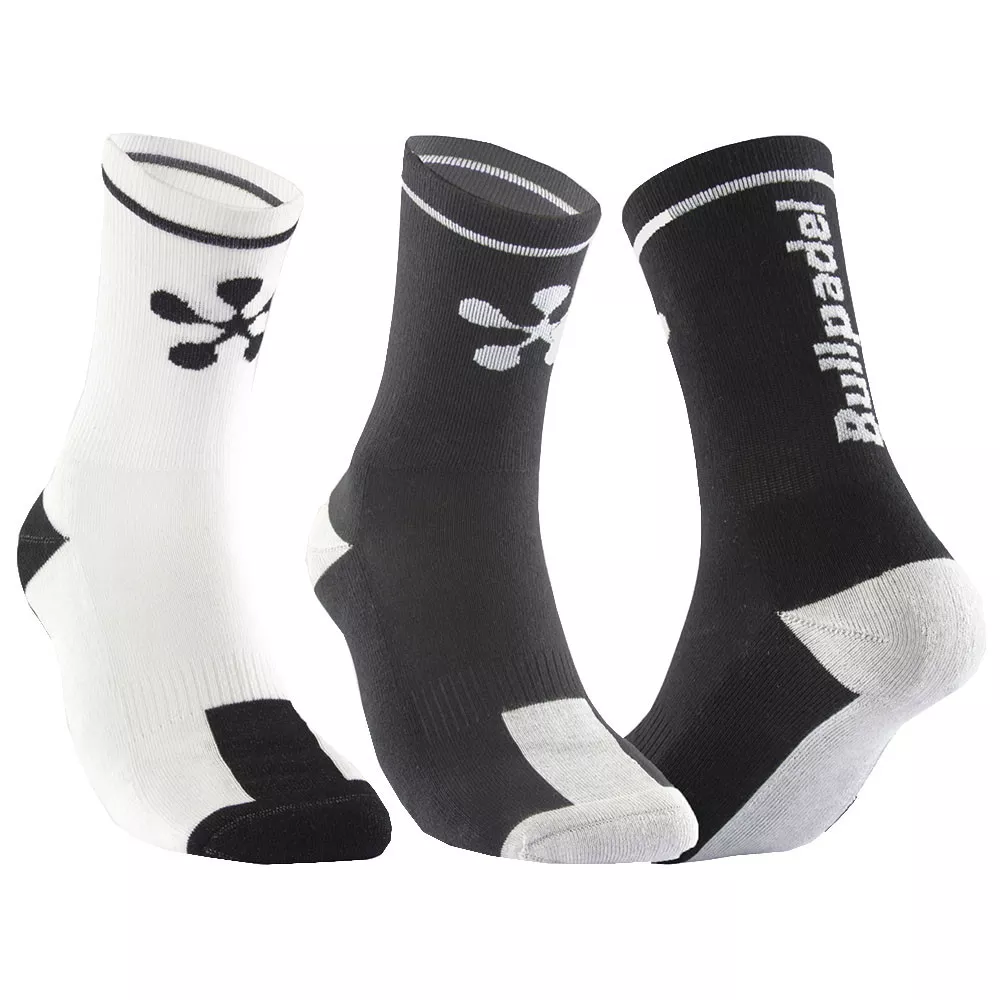 Chaussettes Bullpadel Premier Padel Noir/Gris & Blanc/Noir (2 paires)