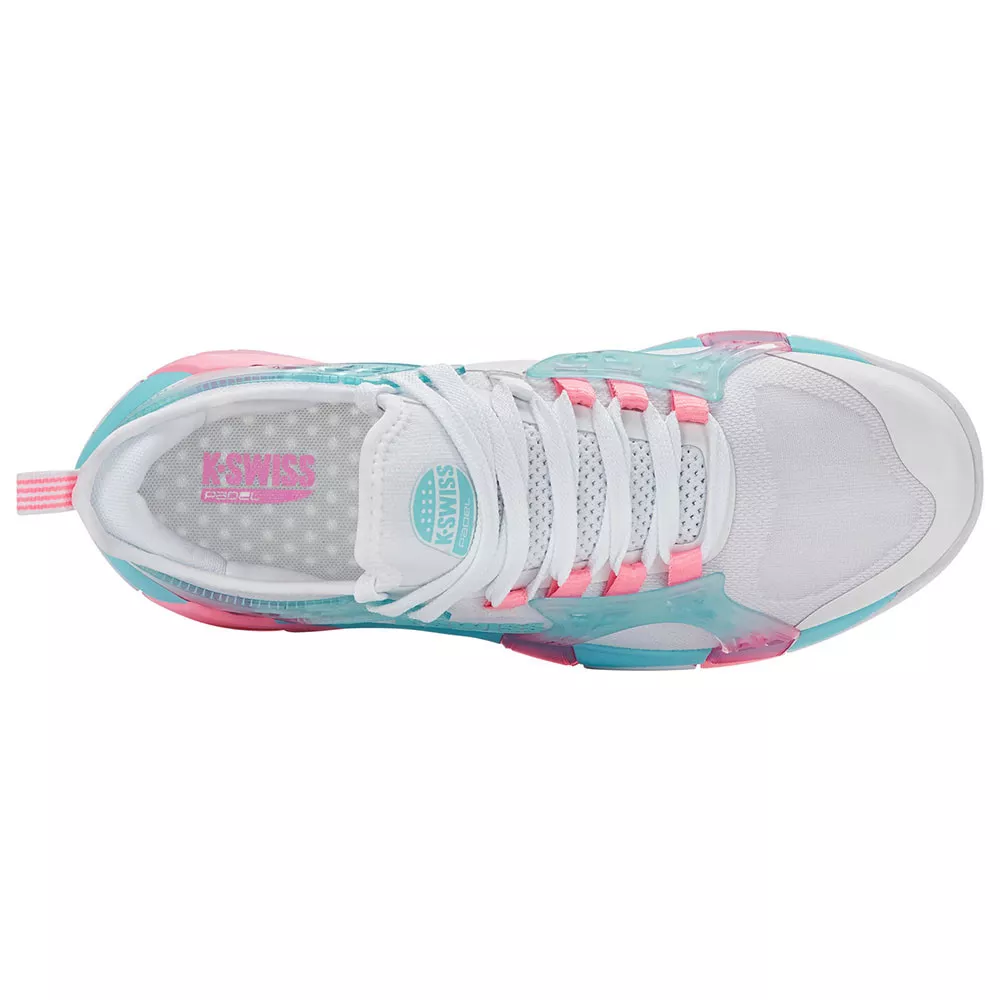K-Swiss K-Frame Padel damesschoenen wit/roze/blauw