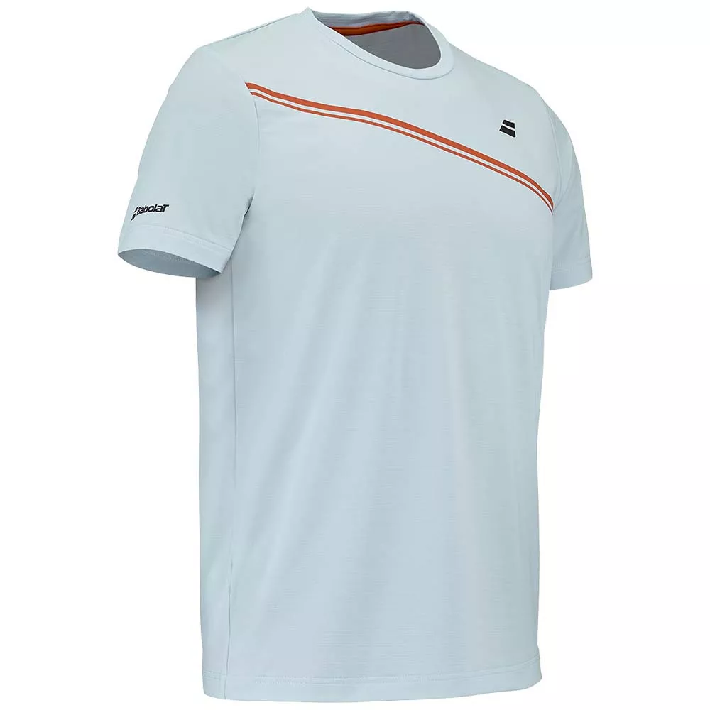 Babolat Play Crew Neck Wit / Blauw T-Shirt