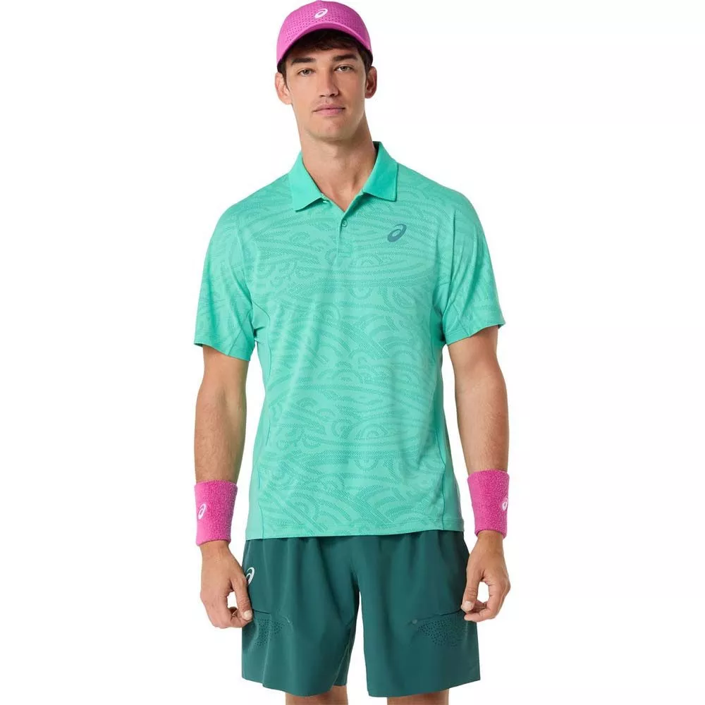 Polo Asics Match Jacquard SS Groen
