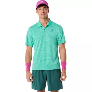 Polo Asics Match Jacquard SS Groen