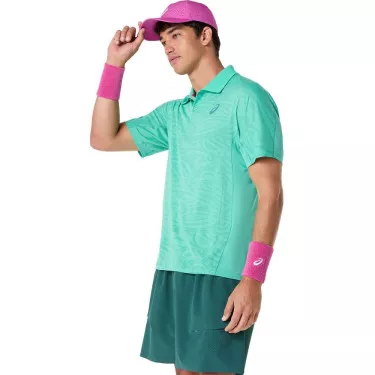 Polo Asics Match Jacquard SS Groen