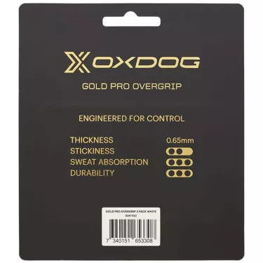 Oxdog Gold Pro Overgrips Wit x 3