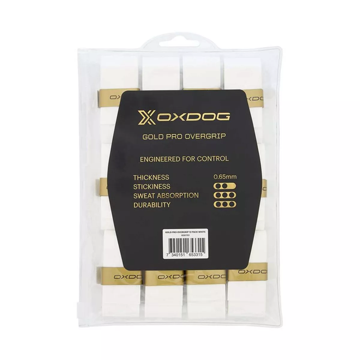 Oxdog Gold Pro Overgrips Wit x 12