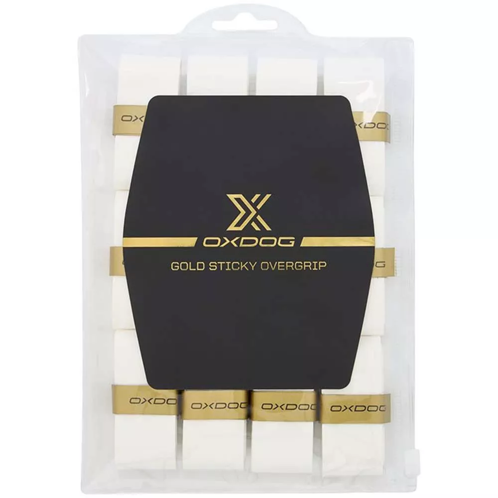 Oxdog Gold Sticky Overgrips Wit x 12 (Voordeelpack)