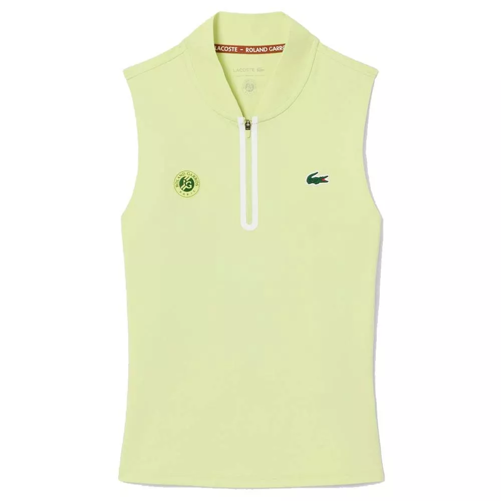 Polo Lacoste Roland Garros Femme Sans Manche Vert