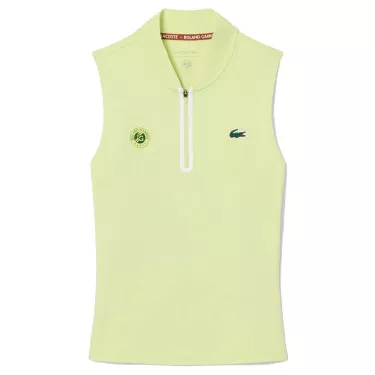 Polo Lacoste Roland Garros Femme Sans Manche Vert