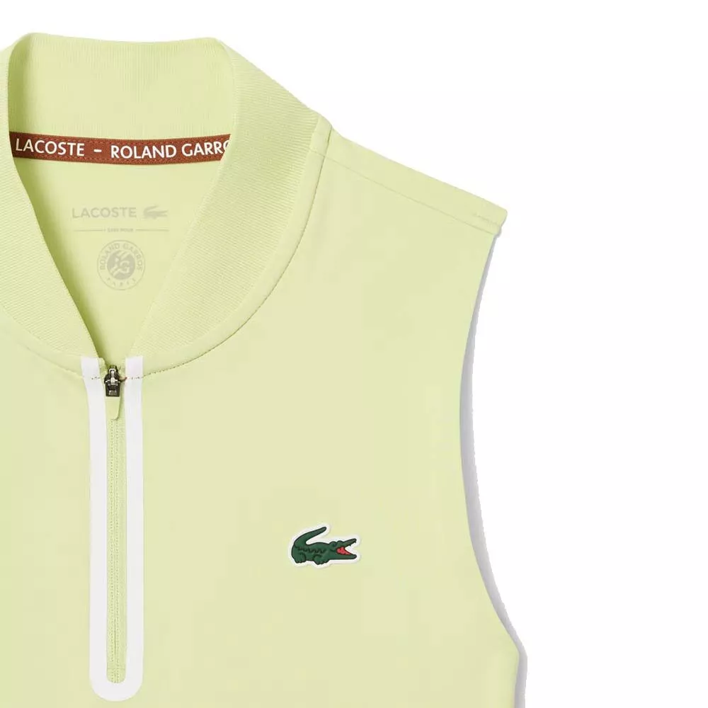 Polo Lacoste Roland Garros Femme Sans Manche Vert