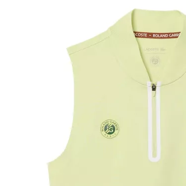 Polo Lacoste Roland Garros Femme Sans Manche Vert