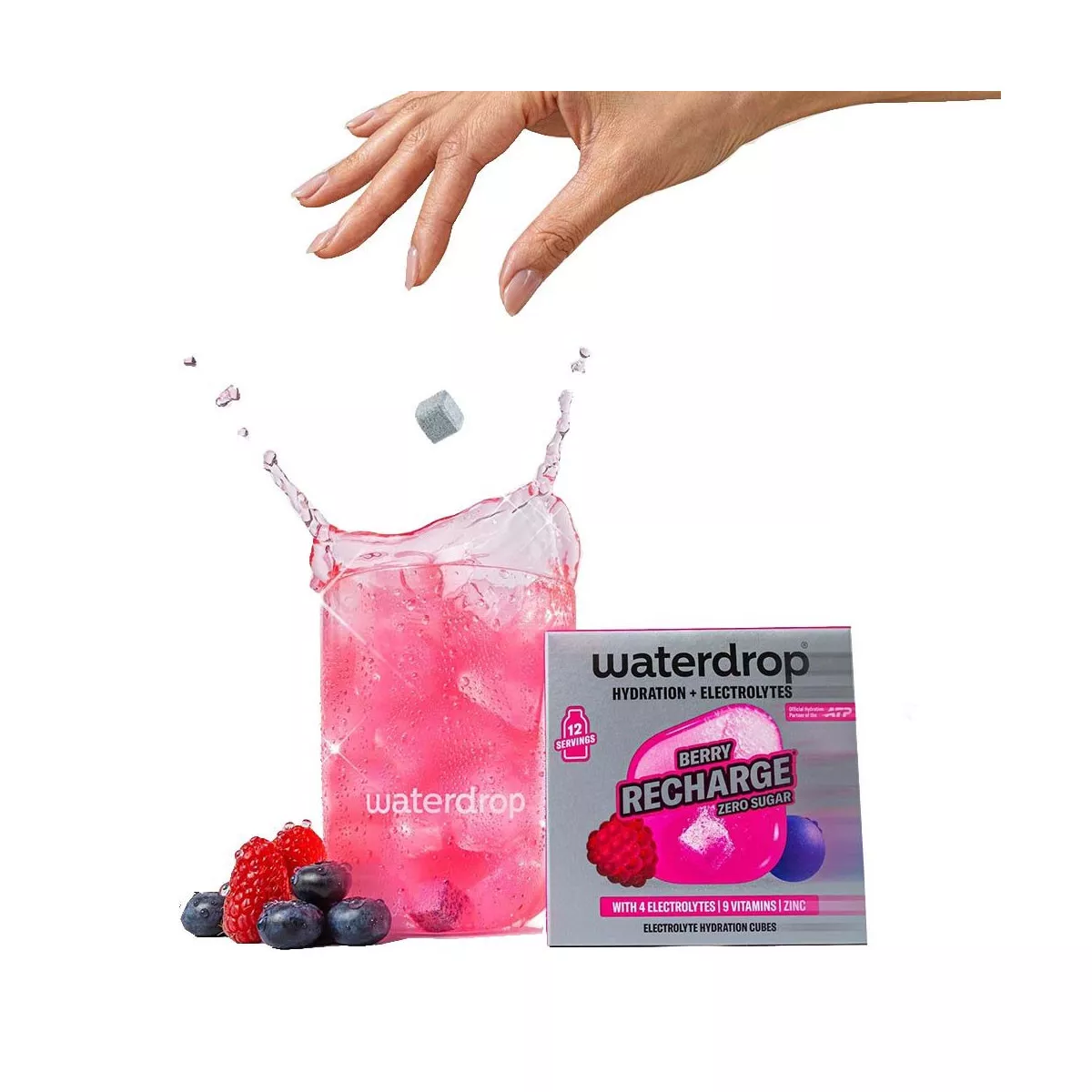 Waterdrop Recharge Rode Vruchten x12