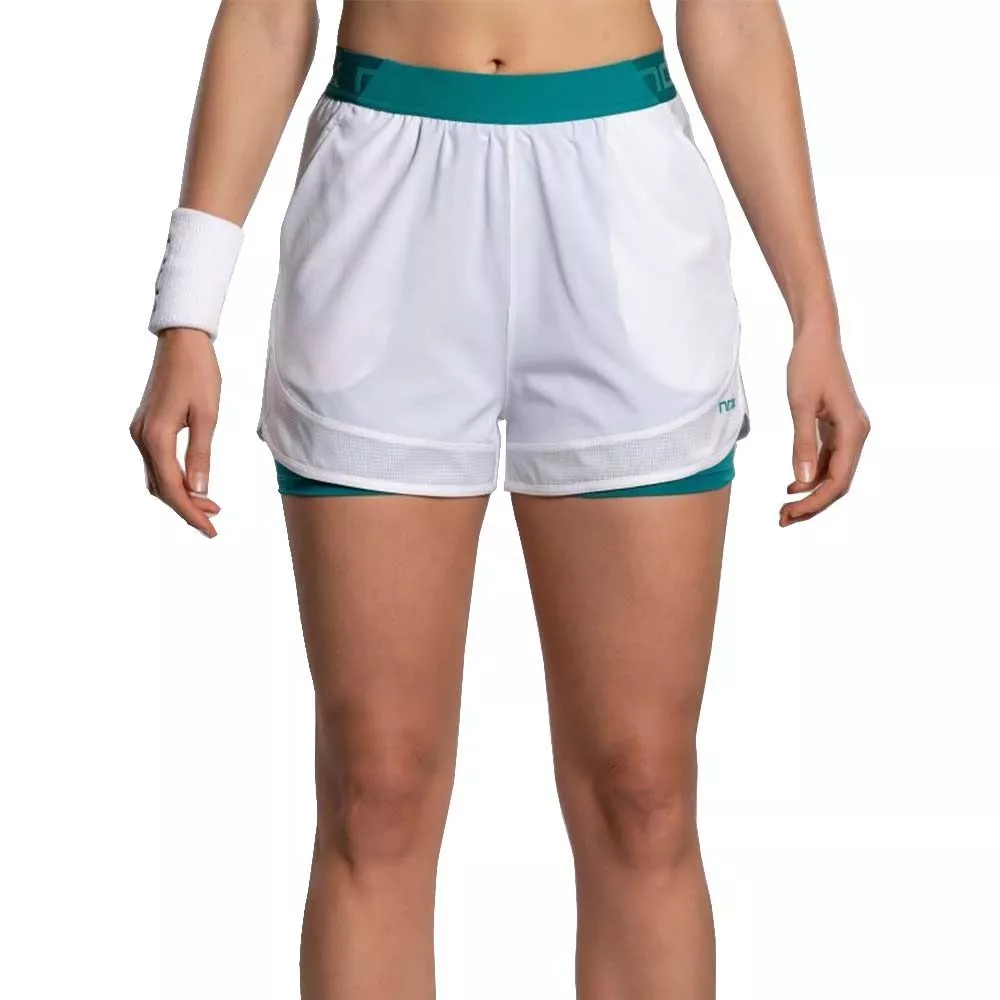 Nox Pro Dames Padelshort Wit / Groen