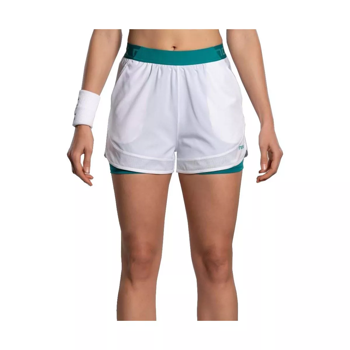 Nox Pro Dames Padelshort Wit / Groen