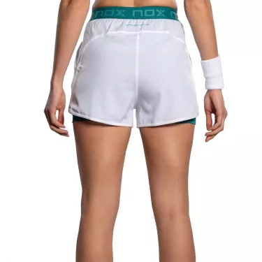 Nox Pro Dames Padelshort Wit / Groen