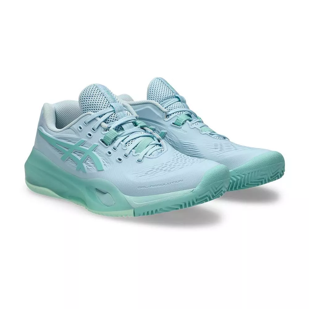 Chaussures Asics Gel Resolution X terre battue Femme Bleu pastel / Vert