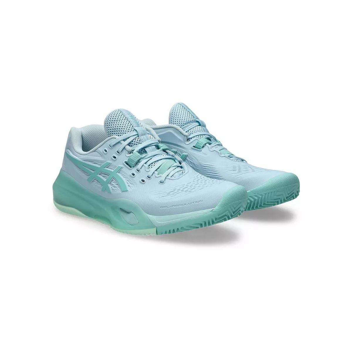 Chaussures Asics Gel Resolution X terre battue Femme Bleu pastel / Vert