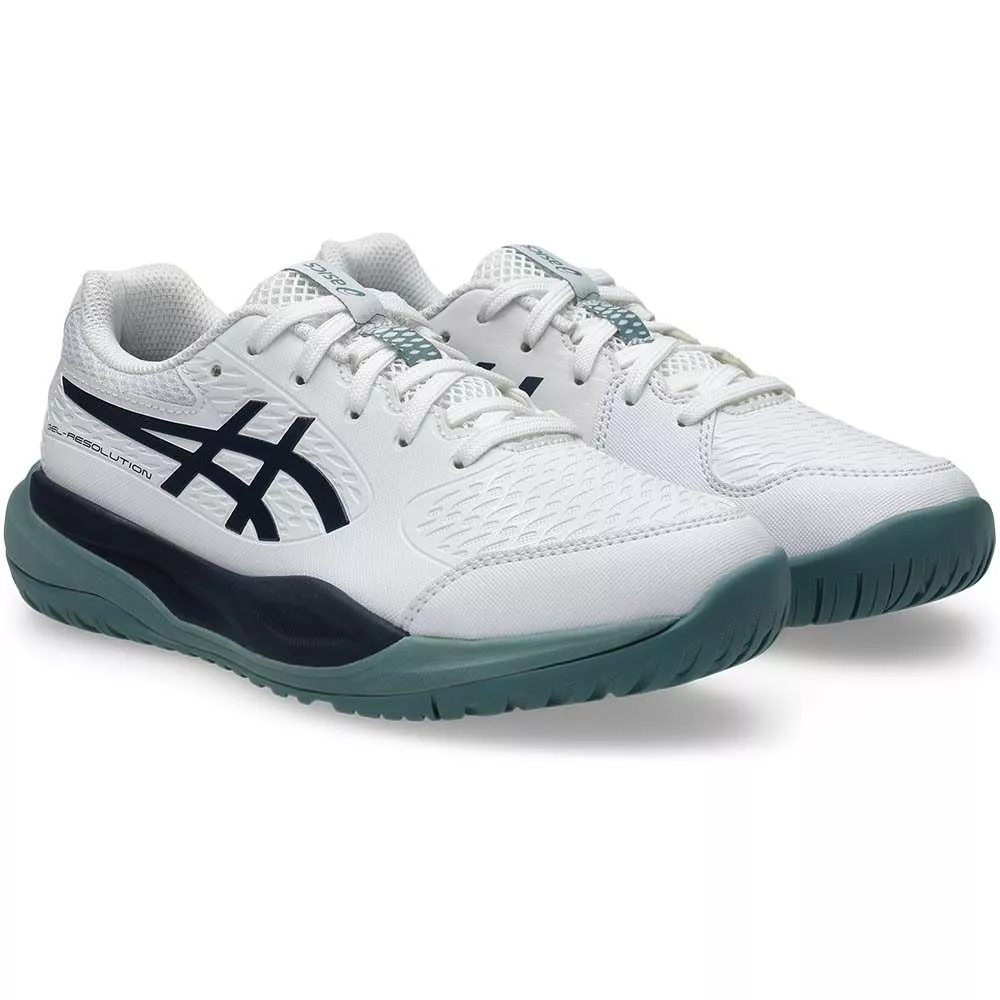 Chaussures Asics Gel Resolution X GS Junior Blanc / Bleu nuit