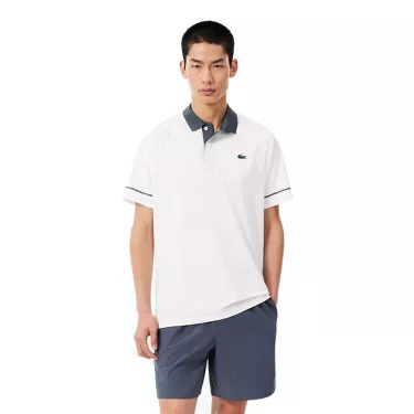 Polo Lacoste Tennis Novak Djokovic On Court Blanc / Gris