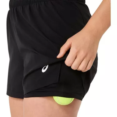 Short Asics Court 2-n-1 Femme Noir