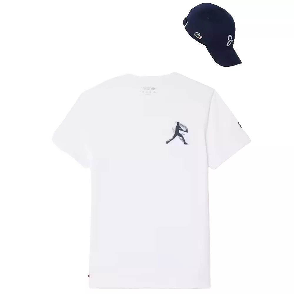 Pack T-Shirt + Casquette Lacoste Tennis x Novak Djokovic Blanc