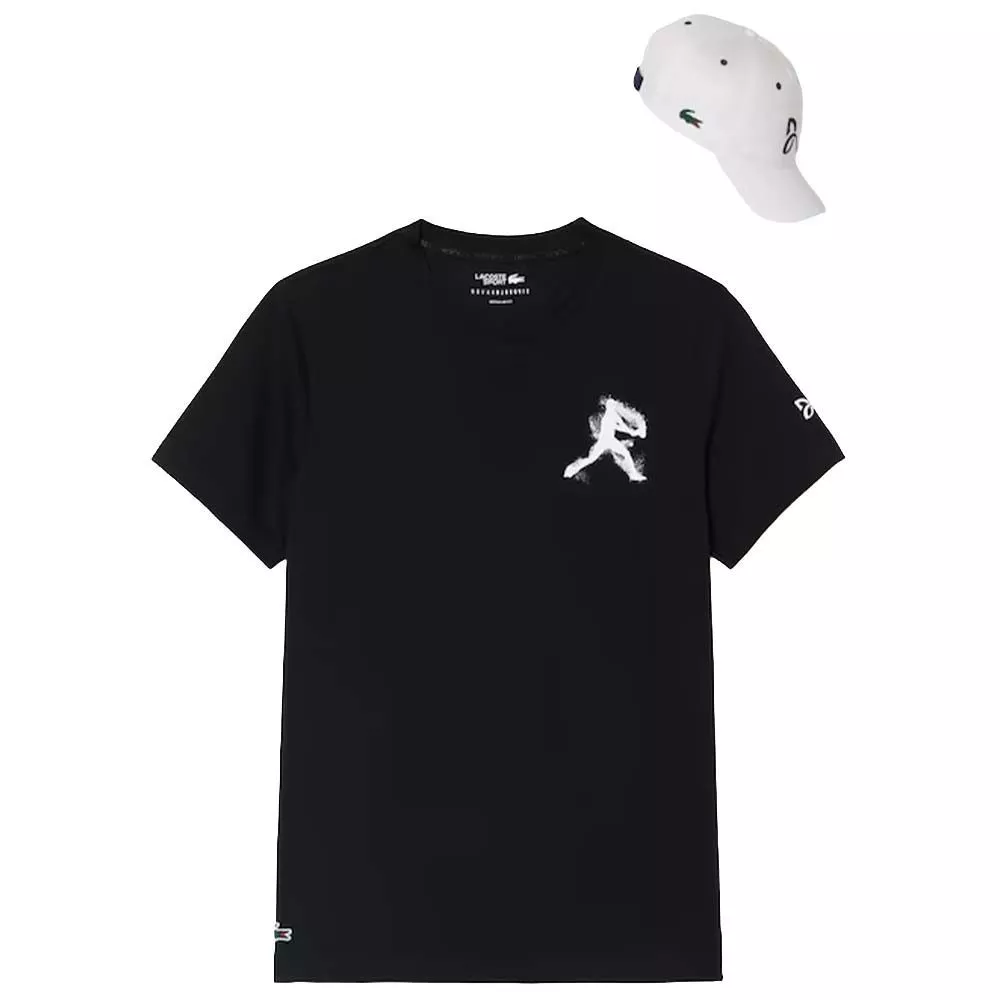 Voordeelpakket Lacoste x Novak Djokovic T-shirt & Pet Zwart