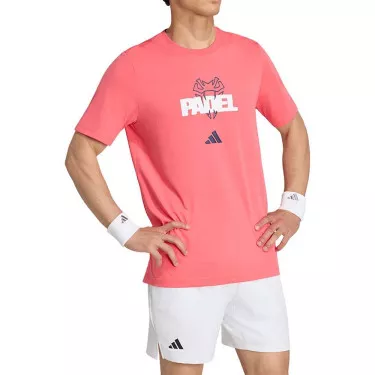 T-Shirt Adidas Padel Graphique Logo Rouge