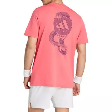 T-Shirt Adidas Padel Graphique Logo Rouge