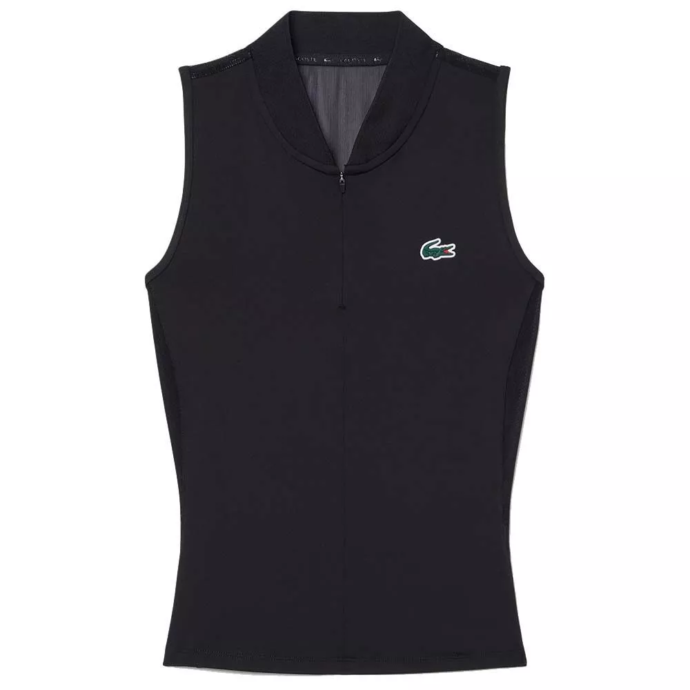 Lacoste Dames Tennispolo Mouwloos Zwart
